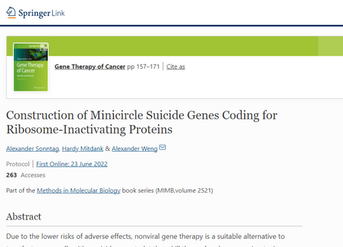 Construction of Minicircle Suicide Genes Coding for Ribosome-Inactivating Proteins